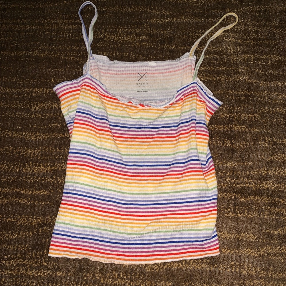 Pacsun Basics Rainbow Cropped Tank
